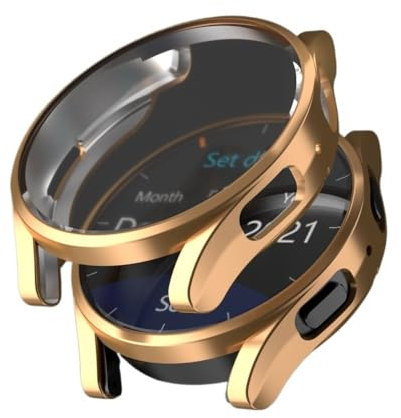 ANZOAT Coque de montre en TPU souple, étui pare-chocs tout compris pour Samsung Watch 5 40mm, avec protecteur d'écran, pour Galaxy Watch 5 44mm(Rose gold,Watch 5 44mm)