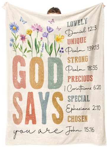 Christliche Geschenke für Frauen – inspirierender Blumenüberwurf, religiöse Geburtstagsgeschenke, christliche Decke für Mutter, Schwester, Tochter, Freunde, spirituelle Geschenke für sie, Tauf- und