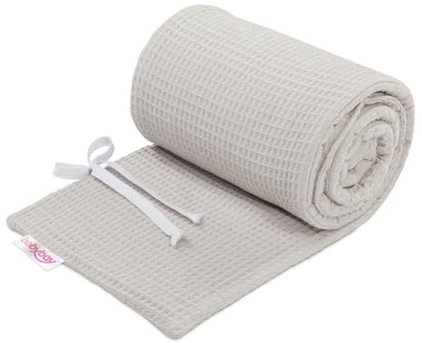babybay Baby Kantenschutz Waffelpiqué (Made in EU) - Bettschutz in vielen Farben und Größen, 100% Baumwolle, Oeko-Tex 100 (weißgrau, für Modell Original)