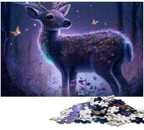 1000-teiliges Puzzle mit magischen Tieren und Hirschen, Geschenkkarton, pädagogisches Puzzle, Größe 38 x 26 cm