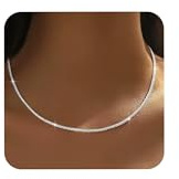 Meteorstarry Silver Necklace Chain,2mm Dainty Sparkling S925 Sterling Silver Twisted Rope Chain, Personalised Hypoallergenic Necklace Girls Gifts Jewellery 24 Inch