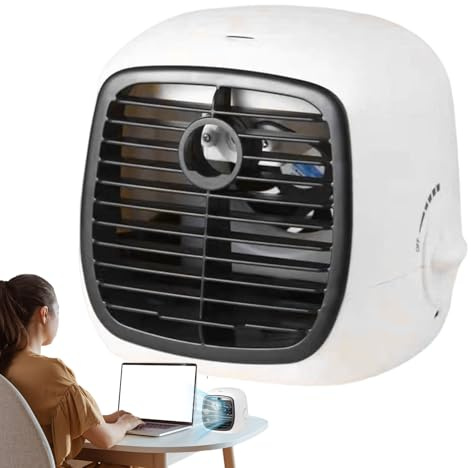 Kixolazr Portable Evaporative AC, Desk Evaporative Humidifier, Portable USB Quiet Evaporative Air Conditioner for Desk Gym Tent Travel Garden Beach Camping School