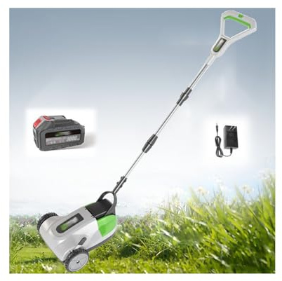WRJAHCG Rasenmäher Akku Schnittbreite 21Cm,3 Stufige Einzelrad Schnitthöhenverstellung Electric Lawn Mower Mit Akku Ladegerät,Akku Rasenmäher Mit Akku Und Ladegerät,1 * 3.0Ah（30min）