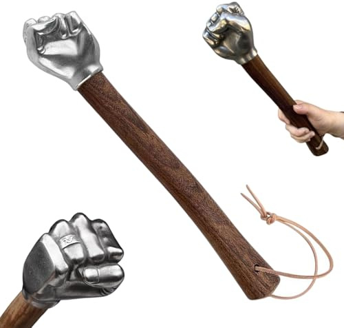 Dekorativer Fausthammer – Faust-/Daumen-/Knochenform-Hammer, Edelstahlkopf & Holzgriff, Sammlerstückkunst für Zuhause/Büro, Mehrzweck-Funktionswerkzeug für leichte Aufgaben und Notfälle