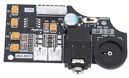 Bewinner Remplacement avancé de la Carte Son de Volume à Double Canal pour Game Gear GG, Double Sortie Stéréo et Mono, adapté aux Joueurs, PCB Noir