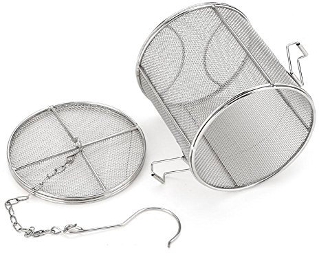 Edelstahl Gewürz Sieb Tea Ball Sieb Suppe Würze Abtrennung Korb Filter - 12 * 13cm silber