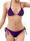 SHEKINI Bikini Damen Set Sexy Klassischer Triangel Rückenfrei Bikinioberteil Verstellbare Zweiteiliger Badeanzug Niedrige Taille Ruched Bikinihose für Frauen（XL, Lila）