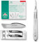 Set avec 100 x lames de scalpel N° 23 - Lame stérile en acier au carbone et 1 x May - manche de scalpel Figure N° 4 en acier inoxydable