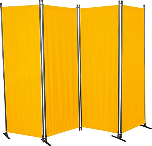 Angerer Freizeitmöbel GmbH Paravent - Raumteiler & Raumtrenner Sichtschutz - Outdoor Paravent für Windschutz & Schatten auf Balkon (4-teilig, Swingtex gelb)