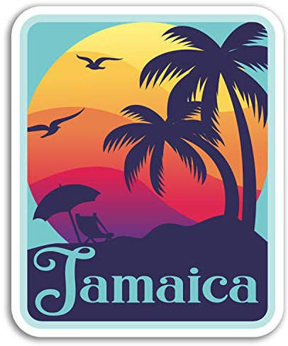 Vinyl-Aufkleber, Motiv: Jamaika, 10 cm, 2 Stück