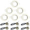 KingYH 6 Pack Round Recessed Spotlights Downlight Bezel Trim Ring Fitting GU10 Light Mounting Frame with GU10 Lamp Holder for Ceiling Spotlight MR16 and 50 mm Bulb Halogen Light Fitting White
