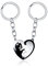 YEYIT Porte Clef Personnalisé, Porte-Clés Couple 2 Pièces Gravé Couple Amoureux Amitié Keychain Chat en Forme de Coeur Amoureux Porte-clés Cadeau Femme Homme Saint Valentin Anniversaire Noël
