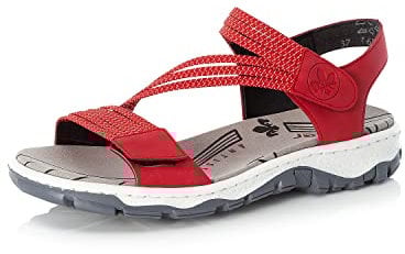 Rieker Damen Sandaletten 68871, Frauen Sandalen,Sommersandalen,bequem,Sommerschuhe,Freizeitschuhe,offene,Schuhe,Strandschuhe,rot (33),40 EU / 6.5 UK