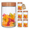 LG Luxury & Grace 6 x Glass Preserving Jars 0.5 L (13x8.5cm) Jam Jars with Metal Screw Lids Airtight Kitchen Containers Metallic Brown Lid
