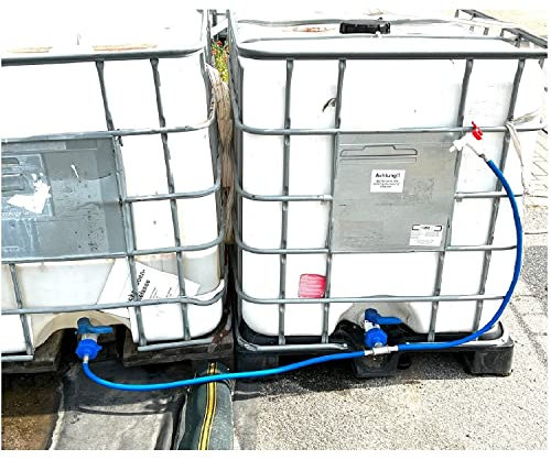 UZMAN - IBC TANK Adapter Verbinder mit Flexibler Wasserschlauch, Hahn, Wassertank, Regentonne, Regenwassertank Verbindungsset Container Garten Bewässerung (2X IBC Tank-Schlauch)
