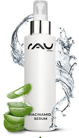 RAU Cosmetics 10% Niacinamide + Astaxanthin Booster + Zink PCA Serum 100 ml - Anti-Pigmentflecken, Anti-Pickel & Poren verkleinern - unreine Haut, Akne & Mischhaut - Niacinamide 10% + Zinc 1%