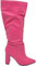 Malu Shoes Stivali donna alti in ecopelle fucsia al ginocchio a punta arricciati con zip tacco doppio 10 evergreen (36 EU)