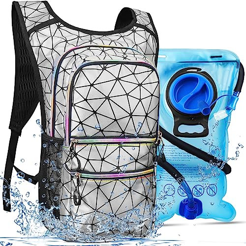 CITCAR Trinkrucksack, Wasserrucksack mit 3L Trinkblase Leichte Isolierung, Festival Essential, Rave Trinkrucksack, Hydropack Rucksack für Rave, Wandern, Radfahren, Laufen, Festival Gear