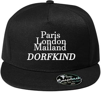 DELUNO Paris London Mailand dorfkind Baumwolle Baseball Cap Basecap Unisex Kappen Sport Reisen Style Kappe Mütze Schwarz (Cap-507-Schwarz)