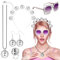 LXONTSG Disco Schmuck Accessoires, 5 Stück Karneval Disco Accessoires, Disco Party Schmuck, Disco Schmuck Outfit, Disco Ohrringe Halskette Ringe Stirnband und Sonnenbrille, Disco Schmuck Damen