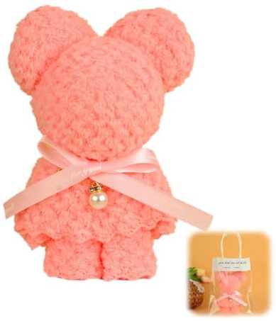 Cartoon-Bär-Handtuch, quadratisches Handtuch, Urlaub, Geburtstag, Hochzeit, Valentinstag, 30 x 30 cm, Geschenk, Waschlappen, Haushaltssouvenir, Korallenhandgeschenke, Tagesduschtücher, Bären,