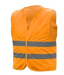 Högert Technik Warnweste für Herren, gelb/orange, Klettverschluss, 2 Reflexstreifen, 100% Polyester (120 g/m²). Ideal für Bau, Verkehr & Industrie. Größen: L-3XL.