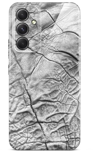 ONEFLOW Wild Cover für Samsung Galaxy A54 5G Hülle mit Animal Print, Designer Case Handy Schutzhülle mit Kameraschutz, Tiere Muster Hardcase dünne Handyhülle, Mystic Elephant Grau