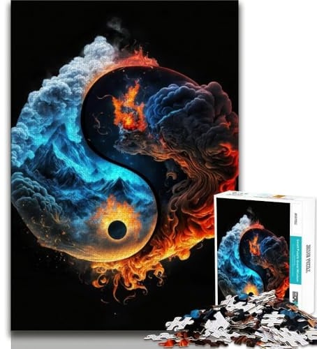 Teenager-Puzzle Yin und Yang 1000 Teile Denksportspiel Wanddekoration einzigartige Geburtstags (50x75cm)