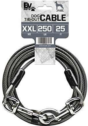 BV Pet - Cable de Amarre XXL súper Pesado para Perros de hasta 250 Libras, 25 pies