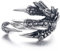 EQLEF Dragon Claws Herrenring, Gothic Wild Alondra Drachen Ring (A)