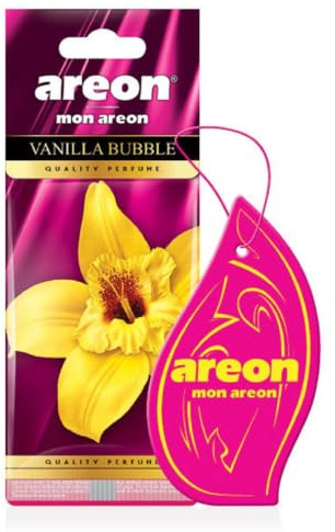 AREON Mon Autoduft Vanille Bubble Gum Pink Rosa Auto Duft Lufterfrischer Kaugummi Hängend Aufhängen Anhänger Spiegel Pappe 2D Wohnung (Vanilla Bubble Set Pack x 3)