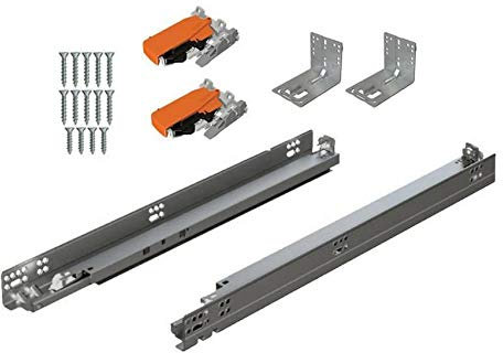 BLUM Tandem Plus BLUMOTION Drawer Slides Complete Pair, with Runners 563H, Locking Devices, Rear Mounting Brackets and Screws (for face Frame or Frameless Application) 15 Inch