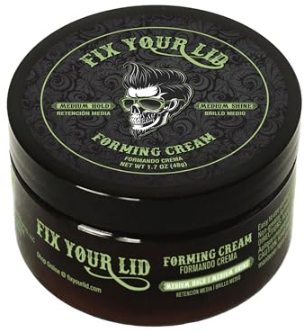 Fix Your Lid Forming Cream Medium Hold Hair Cream For Men 3.75 oz Mens Hair Gel Medium Shine - All Day Hold Styling Cream For All Hairstyles - Easy To Wash Out