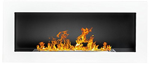 Bio Ethanol Fire BioFire Fireplace Modern 900 x 400 White Wall - Mounted Alcohol Fireplace