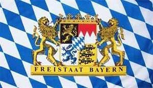 Fahne Flagge Bayern Freistaat mit Löwen Staatswappen 90x150 cm Hissfahne Fahnen Deko