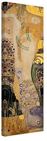Bilderwelten Leinwandbild - Gustav Klimt - Wasserschlangen I - Panorama Hochformat 120 x 40 cm