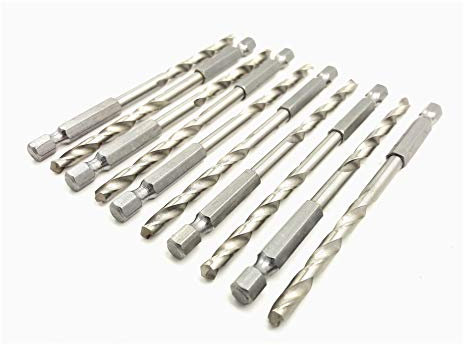 8,0 mm HSS-G Bohrer mit Sechskantschaft HSS geschliffen Spiralbohrer mit Bit-Aufnahme VE 10 Stück