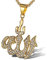 HIJONES Herren Edelstahl Zirkonia Islamic Allah Anhänger Halskette mit Kette klar CZ Micro Pave, Gold Large Style A.