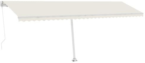 vidaXL Tenda da Sole Retrattile Manuale con LED 600x300 cm Crema