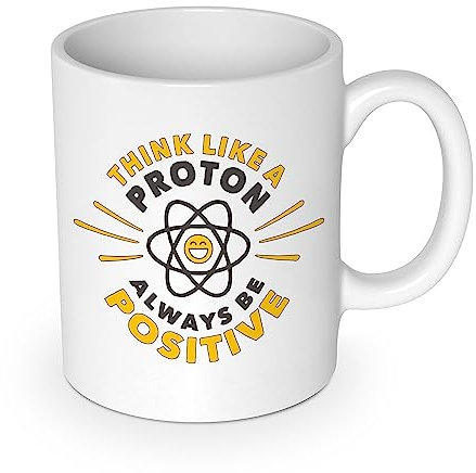 getDigital Think Like A Proton Kaffeebecher - Lustige Büro Tasse Becher für Wissenschaftler & Nerds - Keramik 300 ml