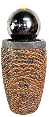 Tranquility Sphere with Pebble Column Mains Powered Water Feature With Delux Care Kit With Cover,Waterfall, Water Fountain, Garden Decoration, Garden Feature