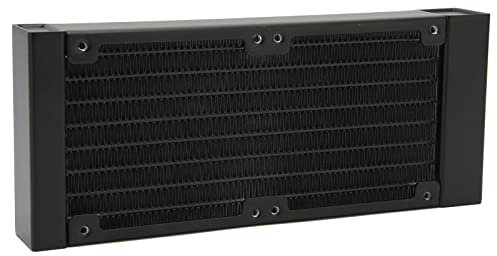 CCYLEZ 8 Rohr Wasserkühlungsradiator, 9,5 mm Wasserhahn Computer Wärmetauscher mit Schrauben, 80 mm Dual Lüfter Aluminium PC Wasserkühler für Computerdrucker