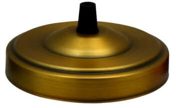 LEDSone Single Point Yellow Brass Ceiling Light Fitting Plate for Vintage Pendent Lights, 108mm Metal Antique Side Fitting Ceiling Rose with Accessories for Hanging Ceiling and Wall Lamp.