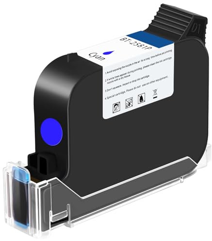 OLYBSJET Original Solvent Schnell Trocken Tintenpatrone für BT-HH6105B2/BT-HH6105B3 Handheld Tintenstrahldrucker Blau
