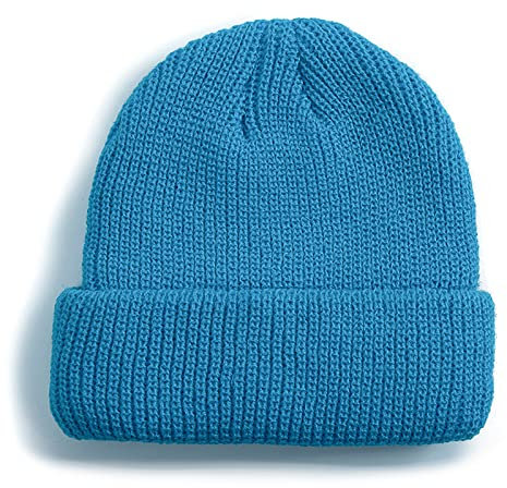 Ciamlir Mütze Herren Fisherman Beanie Hat Unisex Sailor Style Herbst Beanie Strickmützen Für Männer Frauen Kurze Melone Wintermütze,Lake Blue,54Cm-58Cm