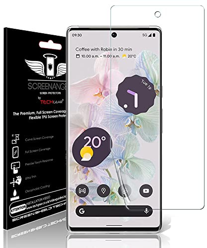 TECHGEAR Screen Protector fits Google Pixel 7 Pro [Screen Angel Edition] [In-Display Finger ID Support] [Case Friendly] [Bubble Free] [FULL Screen Coverage] HD Clear Flexible TPU Film