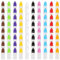 KEILEOHO 200 PCS 10ml Colorful Empty Dropper Bottles, Colour Eye Liquid Empty Dropper with 10 Small Funnels, 10 Color Squeezable Dropper Bottle for Paint, Essence, Eye Drops