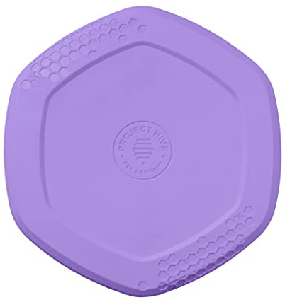 PROJECT HIVE ·PET COMPANY· Dog disc - Great for Fetch - Includes a Lick mat on Back - Floats in Water, Smooth Glide - Made in The USA (Calming Lavender)