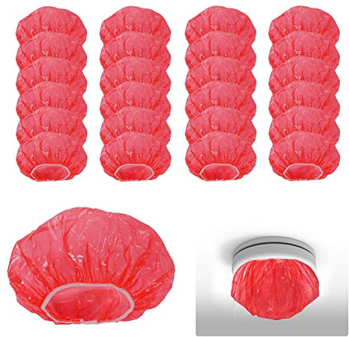 SAVITA 50pcs Smoke Detector Cover, Reusable Plastic Stretch Elastic Thickened Alarm Dust Cover Fire Alarm Cap for Home Kitchen Cooking Baking (Red)