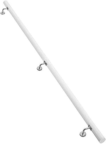 URBERY Treppengeländer-Handlauf, rutschfestes Sicherheitstreppengeländer aus weißem Holz，Zuhause gegen die Wand Indoor-Loft-Stützstange für ältere Menschen, 0,5 m bis 6 m (Size : 4m(13ft))